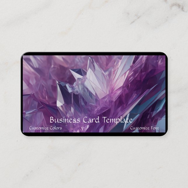 Amethyst Healing Crystals Business Card (Front)