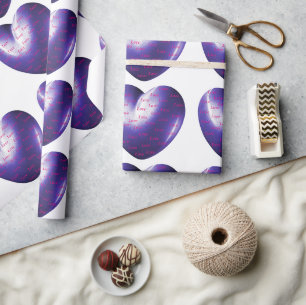 Amethyst Heart Filled With Love Wrapping Paper