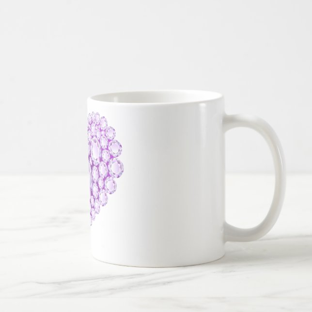 Amethyst Heart Gems Coffee Mug (Right)