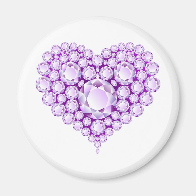 Amethyst Heart Gems Magnet (Front)