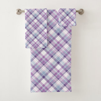 Amethyst Hues Plaid  Bath Towel Set