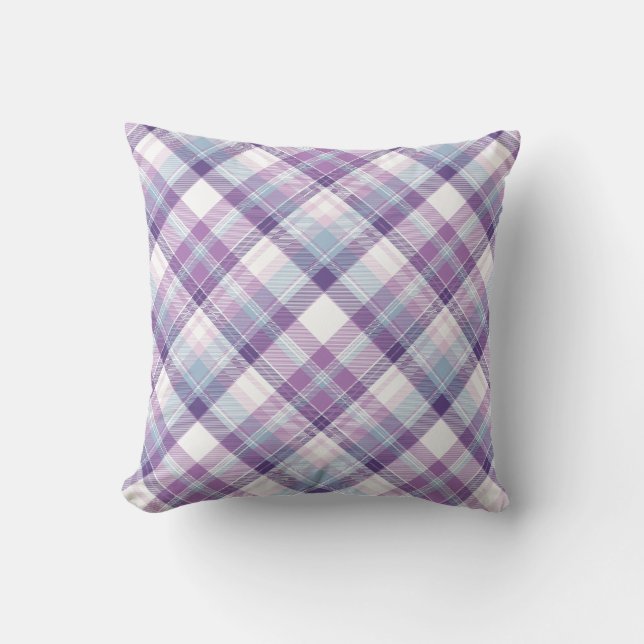 Amethyst Hues Plaid Cushion (Front)