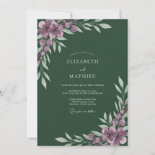 Amethyst Hunter Wildflower Wedding Invitation