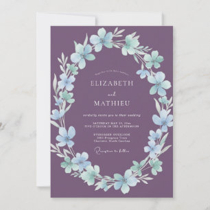 Amethyst Ice Blossom Wedding Invitation