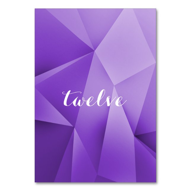 Amethyst Jewel Tones Table Number Card (Front)