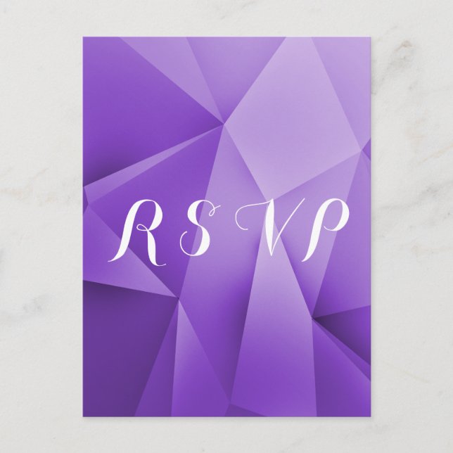 Amethyst Jewel Tones Wedding RSVP Postcard (Front)
