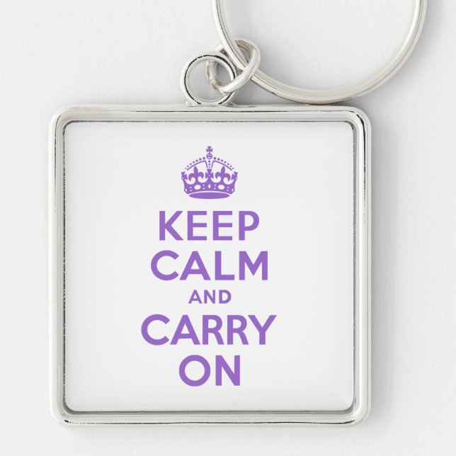 Amethyst Keep Calm and Carry On Key Ring (Front)