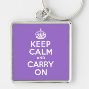 Amethyst Keep Calm and Carry On Key Ring