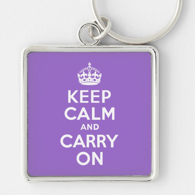 Amethyst Keep Calm and Carry On Key Ring (Front)