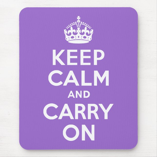 Amethyst Keep Calm and Carry On Mouse Mat (Front)