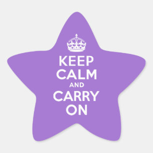 Amethyst Keep Calm and Carry On Star Sticker