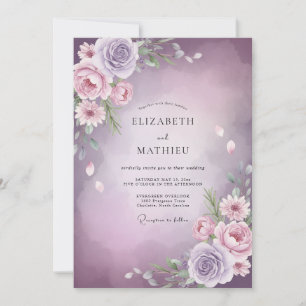 Amethyst Lilac Bloom Wedding Invitation