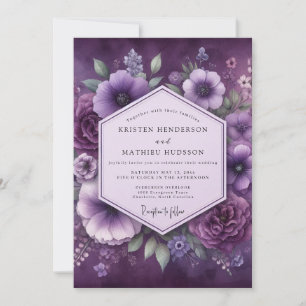 Amethyst Luminous Bloom Wedding Invitation