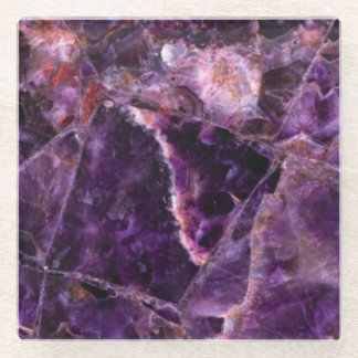 Amethyst Magic Marble Glass Coaster