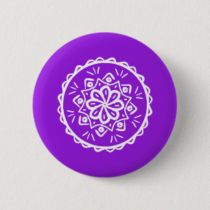Amethyst Mandala 6 Cm Round Badge