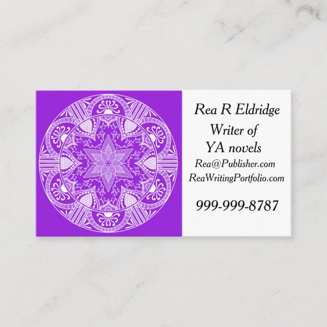 Amethyst Mandala Business Card (Front)
