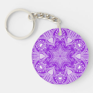Amethyst Mandala Key Ring