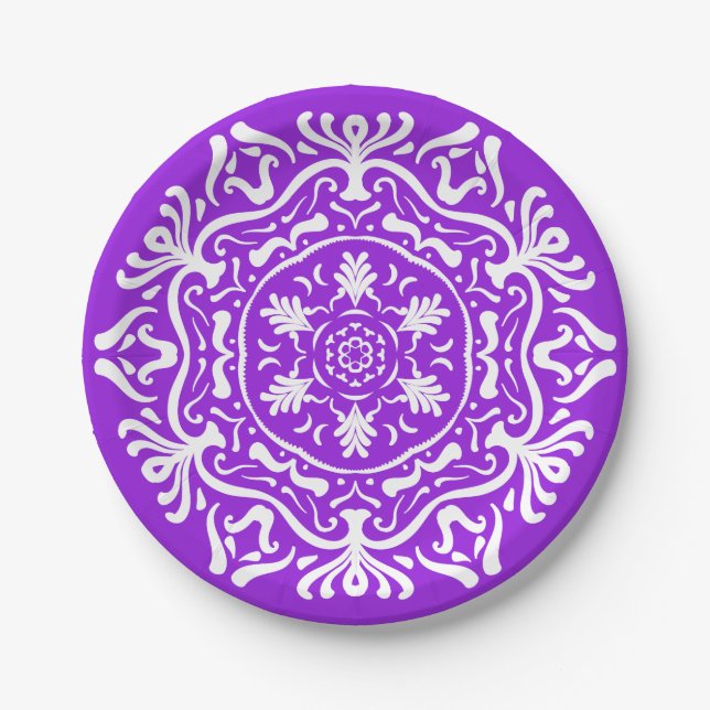 Amethyst Mandala Paper Plate (Front)