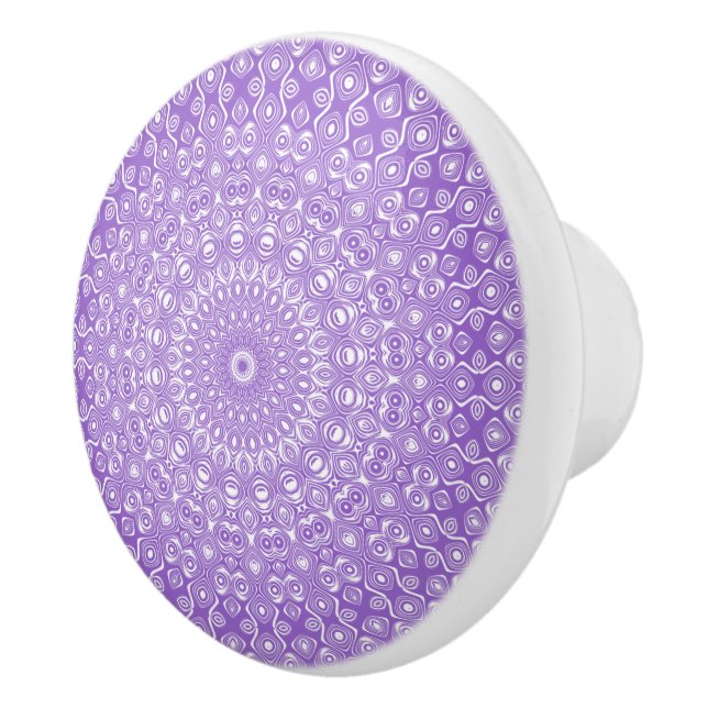 Amethyst Mandala Pattern Design Ceramic Knob (Right)