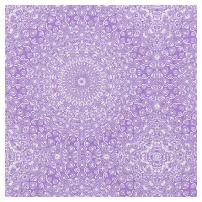 Amethyst Mandala Pattern Design Fabric (Close Up)