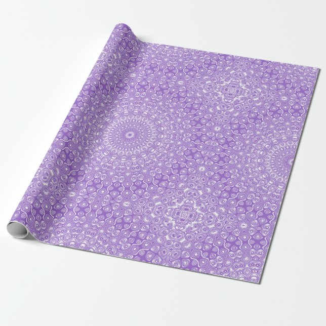 Amethyst Mandala Pattern Design Wrapping Paper (Unrolled)