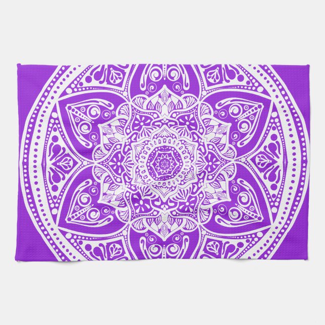 Amethyst Mandala Tea Towel (Horizontal)