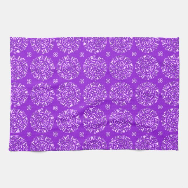 Amethyst Mandala Tea Towel (Horizontal)
