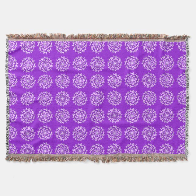 Amethyst Mandala Throw Blanket (Front)
