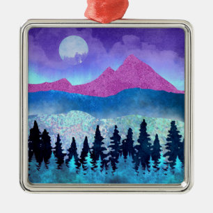 Amethyst Mist Mountains Metal Tree Decoration