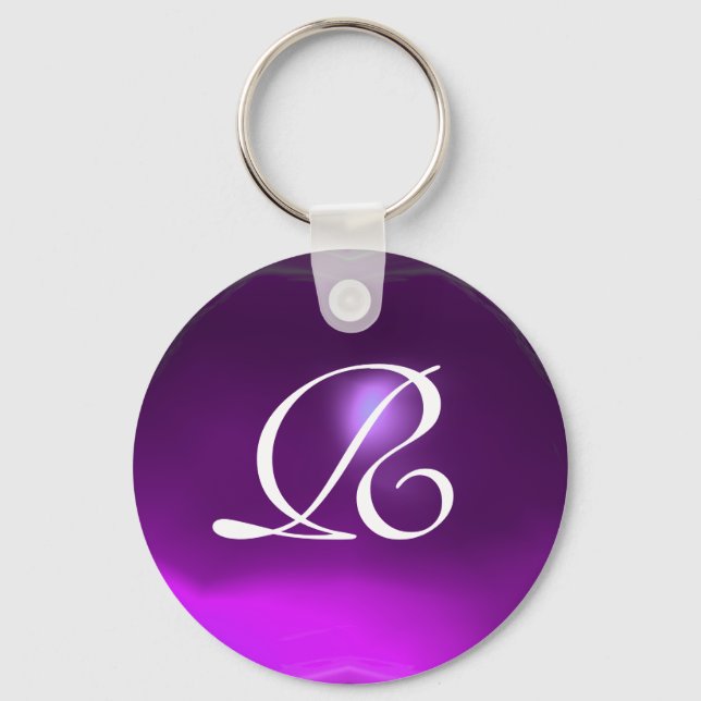 AMETHYST  MONOGRAM ,purple Key Ring (Front)