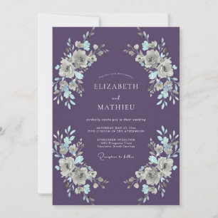 Amethyst Moody Winter Wedding Invitation