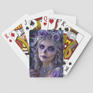 Amethyst Moon Calavera – Purple Day of the Dead Playing Cards
