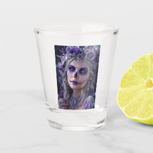 Amethyst Moon Calavera – Purple Day of the Dead  Shot Glass