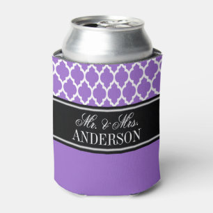Amethyst Moroccan #4 CB Black Name Wedding Can Cooler
