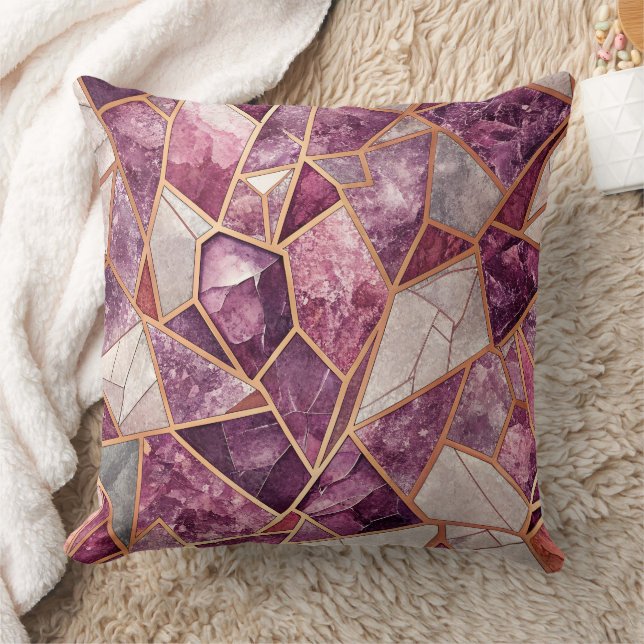 Amethyst Mosaic – Cracked Glass - Purple Cushion (Blanket)