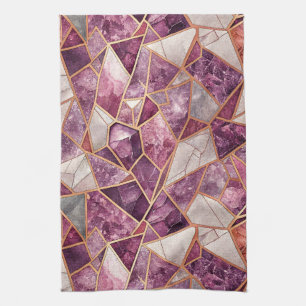 Amethyst Mosaic – Cracked Glass - Purple Tea Towel