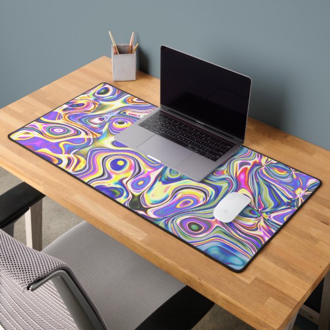 Amethyst Multicolor Amoeba Pattern Desk Mat (Office 2)