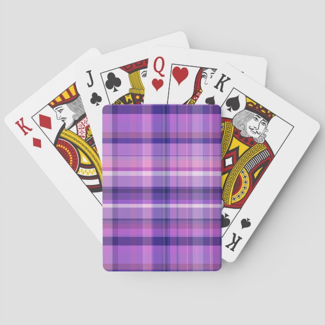 Amethyst Navy Blue Cotton Candy Pink Madras Playing Cards (Back)