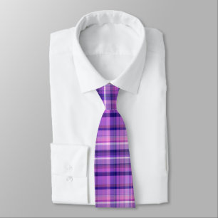 Amethyst Navy Blue Cotton Candy Pink Madras Tie