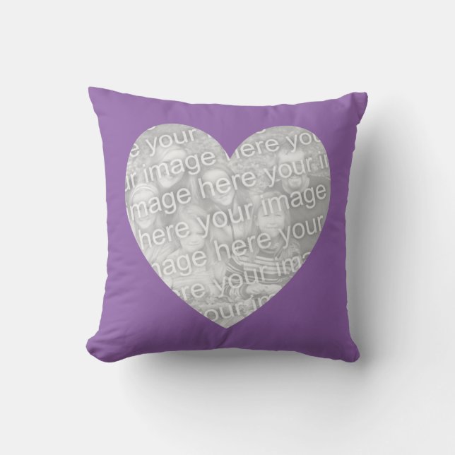 Amethyst Orchid Heart Shape Photo Cushion (Front)