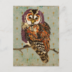Amethyst Owl Blue Postcard