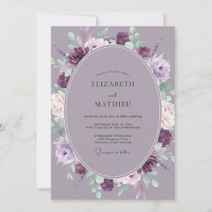 Amethyst Painted Blossom Wedding Invitation
