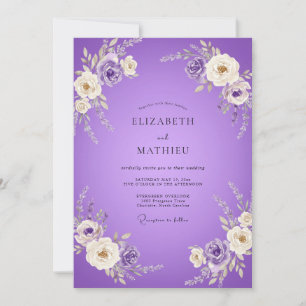 Amethyst Painted Wedding Invitation