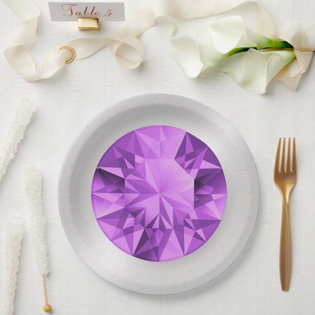 Amethyst Paper Plates (Wedding)