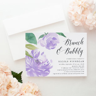 Amethyst Peony   Bridal Shower Brunch Invitation