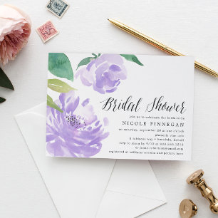 Amethyst Peony Bridal Shower Invitation