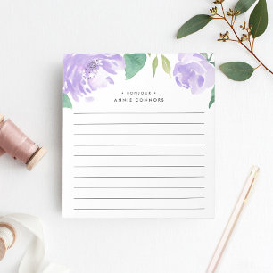Amethyst Peony Personalised Lined Notepad