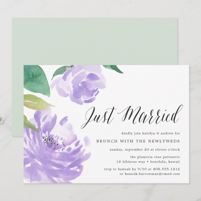 Amethyst Peony | Post Wedding Brunch Invitation (Front/Back)