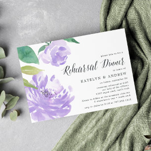 Amethyst Peony   Rehearsal Dinner Invitation