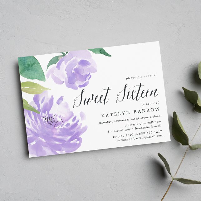 Amethyst Peony | Sweet Sixteen Invitation (Creator Uploaded)